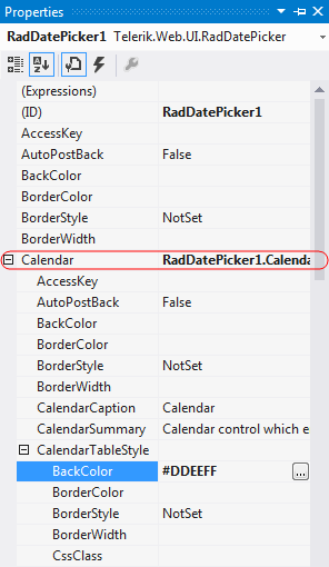 Customizing the RadDatePicker look