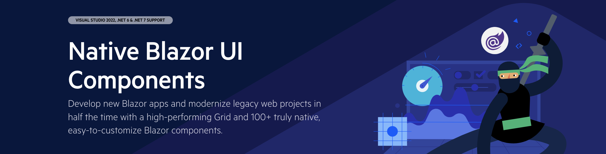 Telerik UI
for Blazor webpage screenshot